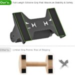 SELEWARE Wood push up bars Parallettes bars Anti-slip Handstand Bars for Calisthenics, Fitness, Floor workouts Solid Wood with Sturdy Metal Bracket, Support 600 lbs