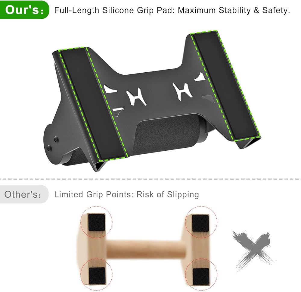 SELEWARE Wood push up bars Parallettes bars Anti-slip Handstand Bars for Calisthenics, Fitness, Floor workouts Solid Wood with Sturdy Metal Bracket, Support 600 lbs