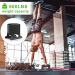 SELEWARE Wood push up bars Parallettes bars Anti-slip Handstand Bars for Calisthenics, Fitness, Floor workouts Solid Wood with Sturdy Metal Bracket, Support 600 lbs