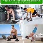 SELEWARE Wood push up bars Parallettes bars Anti-slip Handstand Bars for Calisthenics, Fitness, Floor workouts Solid Wood with Sturdy Metal Bracket, Support 600 lbs