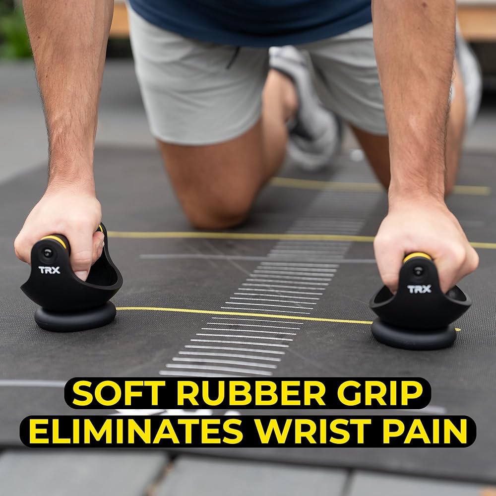 TRX Push-It – Push-up Handles for Strength Training, Home Gym Workouts, Core & Upper Body Exercise Equipment, Ergonomic Push-Up Stands for Chest, Arms & Abs Training