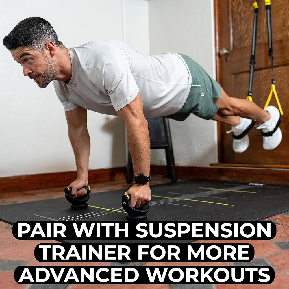 TRX Push-It – Push-up Handles for Strength Training, Home Gym Workouts, Core & Upper Body Exercise Equipment, Ergonomic Push-Up Stands for Chest, Arms & Abs Training