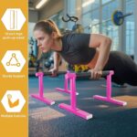 Strength Training Parallettes I-Sit Push Up Bars, Pushup Handles Calisthenics Equipment for Home Workout, Anti-slip Gymnastics Bars, Handstand & Dip Bar for Outdoor Exercise