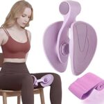 35LB Fixed-Resistance Inner Thigh Exerciser + 39LB Fabric Resistance Band | Balanced Center-of-Gravity Hip & Leg Trainer Kit for Men & Women | Portable Home Gym Lower Body Workout Equipment