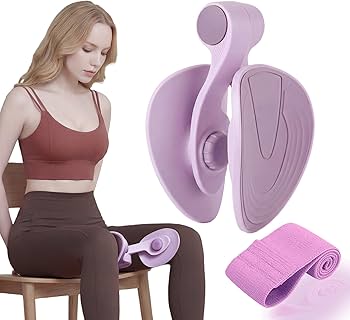 35LB Fixed-Resistance Inner Thigh Exerciser + 39LB Fabric Resistance Band | Balanced Center-of-Gravity Hip & Leg Trainer Kit for Men & Women | Portable Home Gym Lower Body Workout Equipment