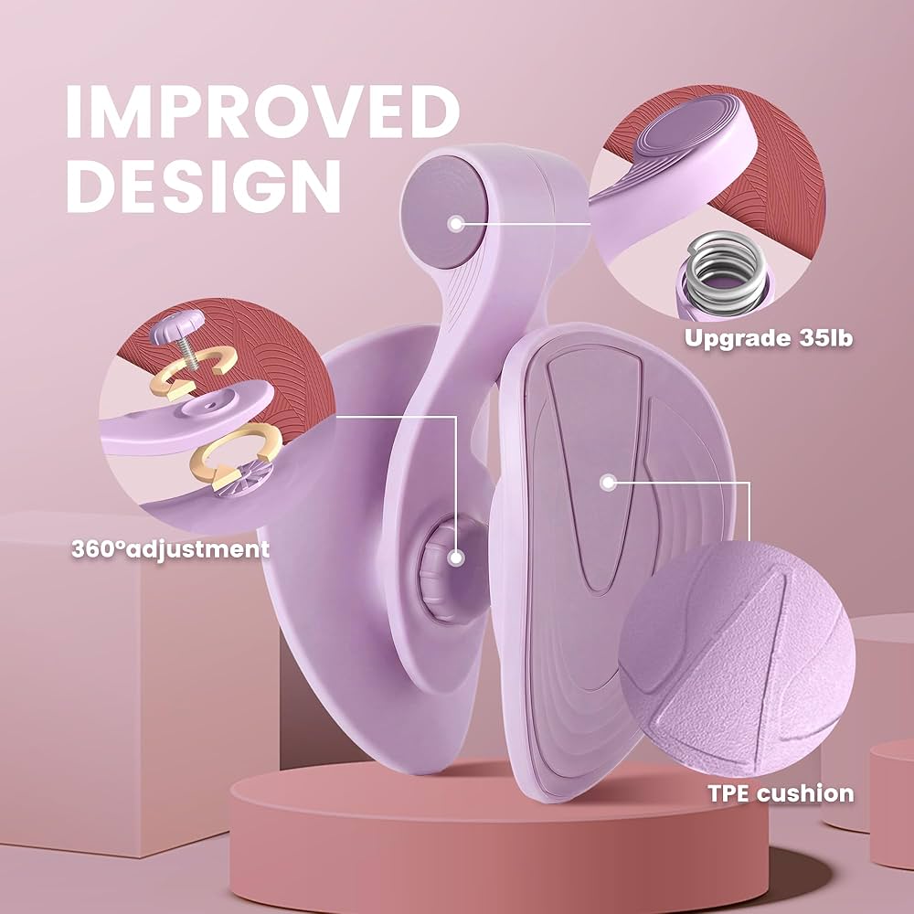 35LB Fixed-Resistance Inner Thigh Exerciser + 39LB Fabric Resistance Band | Balanced Center-of-Gravity Hip & Leg Trainer Kit for Men & Women | Portable Home Gym Lower Body Workout Equipment