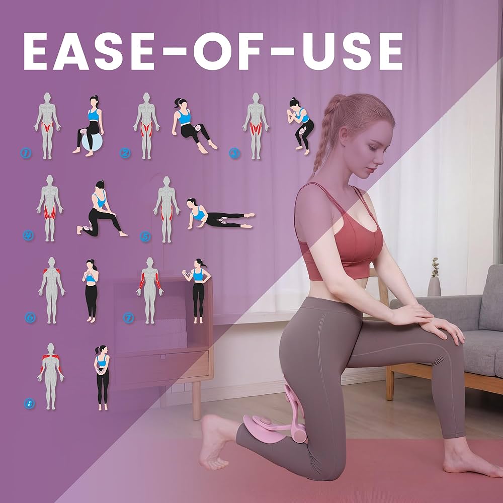 35LB Fixed-Resistance Inner Thigh Exerciser + 39LB Fabric Resistance Band | Balanced Center-of-Gravity Hip & Leg Trainer Kit for Men & Women | Portable Home Gym Lower Body Workout Equipment