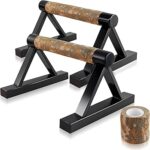 Wooden Calisthenics Parallettes Bars, Push up Handles Floor, Strength Training Pushup Stands, Parallel Handstand Bars for Home Workout Fitness