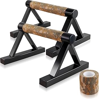 Wooden Calisthenics Parallettes Bars, Push up Handles Floor, Strength Training Pushup Stands, Parallel Handstand Bars for Home Workout Fitness