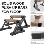 Wooden Calisthenics Parallettes Bars, Push up Handles Floor, Strength Training Pushup Stands, Parallel Handstand Bars for Home Workout Fitness