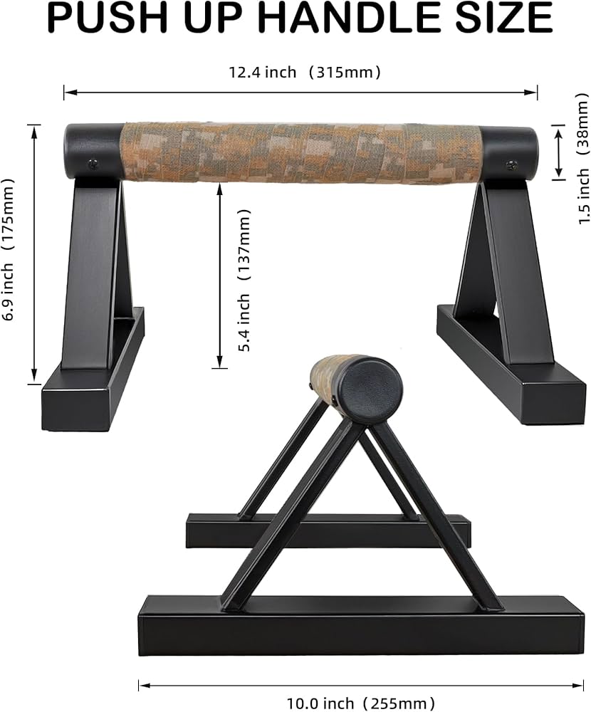 Wooden Calisthenics Parallettes Bars, Push up Handles Floor, Strength Training Pushup Stands, Parallel Handstand Bars for Home Workout Fitness