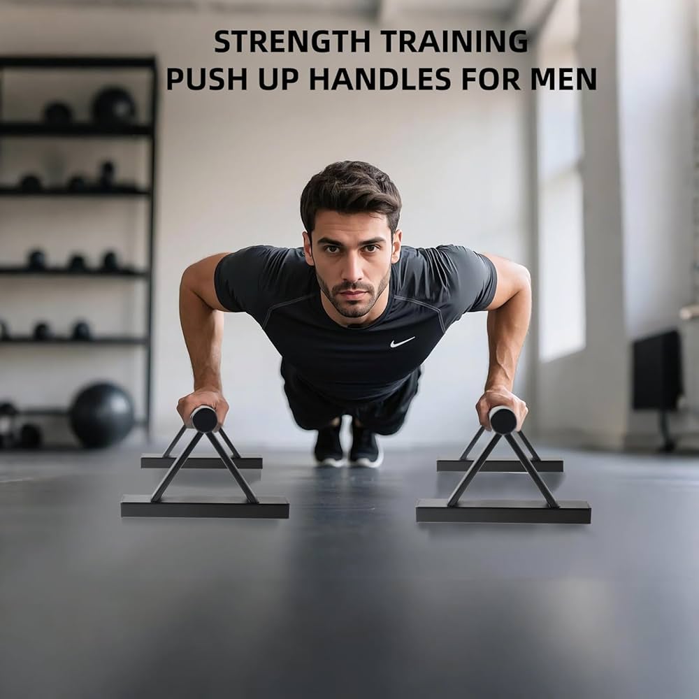 Wooden Calisthenics Parallettes Bars, Push up Handles Floor, Strength Training Pushup Stands, Parallel Handstand Bars for Home Workout Fitness