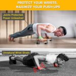 Double Circle Parallettes Push Up Bar with Ergonomic Wooden Handles – Calisthenics Equipment – Non-slip Parallel Bars for Strength Training and Calisthenics – Pushup Handles Parallettes Bars