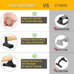 Double Circle Parallettes Push Up Bar with Ergonomic Wooden Handles – Calisthenics Equipment – Non-slip Parallel Bars for Strength Training and Calisthenics – Pushup Handles Parallettes Bars