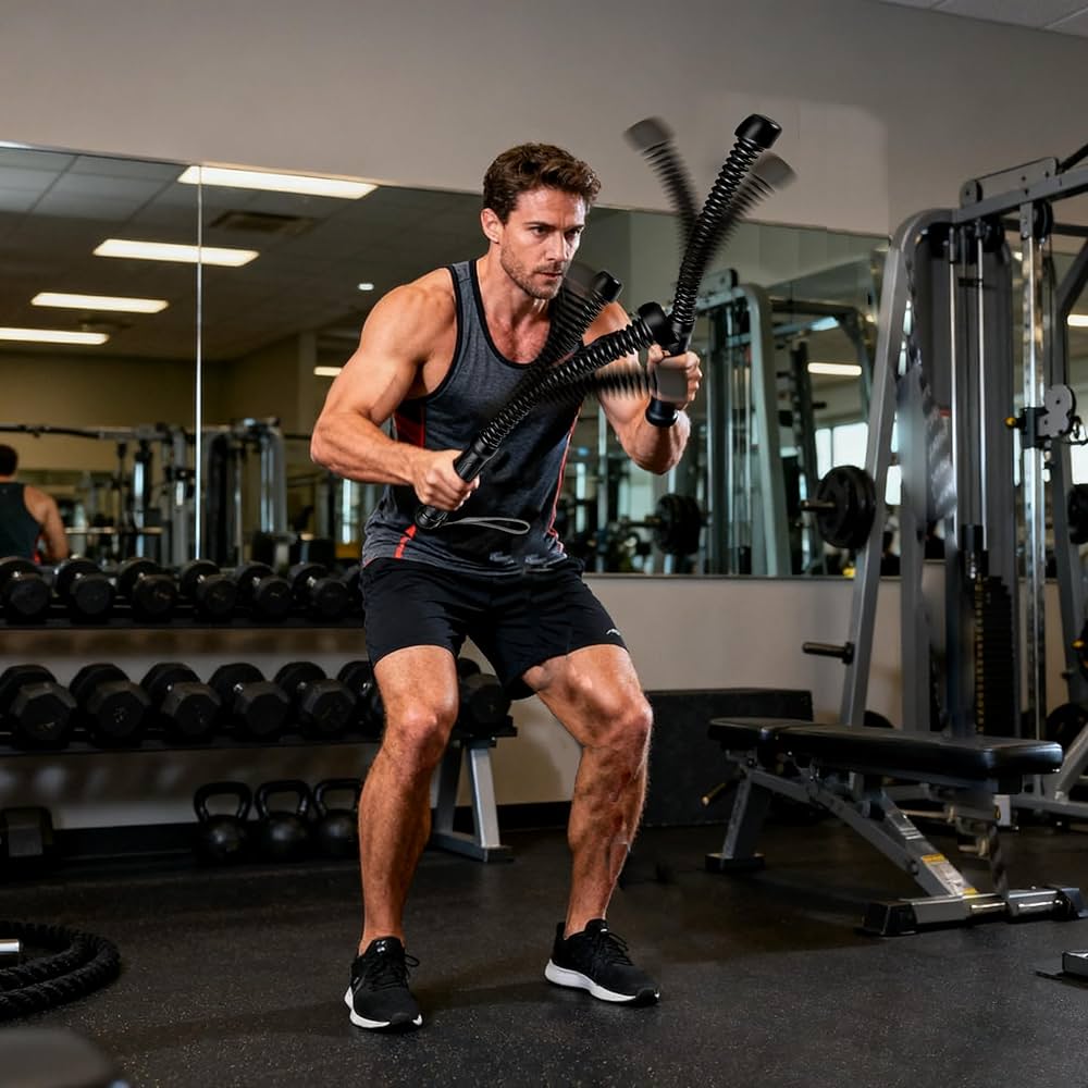 Ropeless Battle Rope – HIIT Weight Training, Multi-functional Home and Travel Exercise Equipment, Unisex Exercise Training Battle Rope Fitness Equipment with Anti-slip Tape