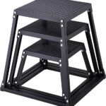 VEVOR Plyometric Jump Box, 18 Inch Plyo Box, Steel Plyometric Platform and Jumping Agility Box, Anti-Slip Fitness Exercise Step Up Box for Home Gym Training, Conditioning Strength Training