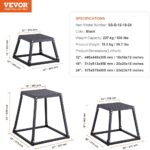 VEVOR Plyometric Jump Box, 18 Inch Plyo Box, Steel Plyometric Platform and Jumping Agility Box, Anti-Slip Fitness Exercise Step Up Box for Home Gym Training, Conditioning Strength Training