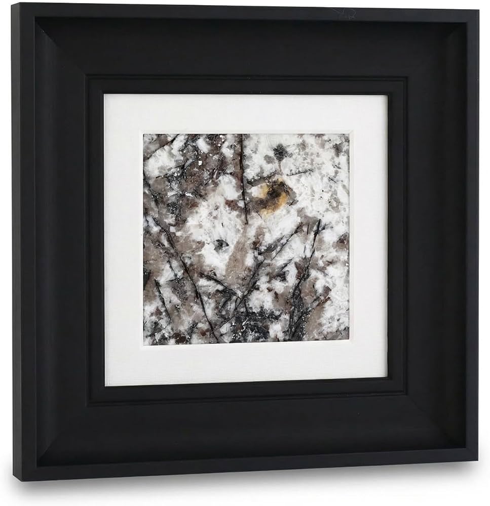 Natural Marble Decorative Wall Art Home Decor for Living Room Abstract Stone Painting Bedroom Aesthetic Office Farmhouse Fall Rustic Heavy Texture Picture Framed 14×14 inch Pandora Stone