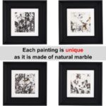 Natural Marble Decorative Wall Art Home Decor for Living Room Abstract Stone Painting Bedroom Aesthetic Office Farmhouse Fall Rustic Heavy Texture Picture Framed 14×14 inch Pandora Stone