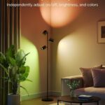 Govee Tree Floor Lamp for Bedroom, 3 Rotatable Lights Compatible with SmartThings, Alexa, and Matter, LED Black Modern Standing Lamp with Adjustable Focus, Music Sync for Living Room, Home Decor