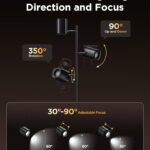 Govee Tree Floor Lamp for Bedroom, 3 Rotatable Lights Compatible with SmartThings, Alexa, and Matter, LED Black Modern Standing Lamp with Adjustable Focus, Music Sync for Living Room, Home Decor