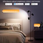 Govee Tree Floor Lamp for Bedroom, 3 Rotatable Lights Compatible with SmartThings, Alexa, and Matter, LED Black Modern Standing Lamp with Adjustable Focus, Music Sync for Living Room, Home Decor