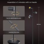 Govee Tree Floor Lamp for Bedroom, 3 Rotatable Lights Compatible with SmartThings, Alexa, and Matter, LED Black Modern Standing Lamp with Adjustable Focus, Music Sync for Living Room, Home Decor
