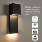 Modern LED Outdoor Wall Sconce 17W Integrated LED Outdoor Wall Mount,Anti Rust Textured Black Suit for Wet Locations and All Rooms,Easily Installed in Any Direction.Bulb Included.