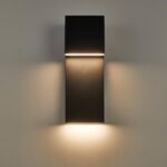 Modern LED Outdoor Wall Sconce 17W Integrated LED Outdoor Wall Mount,Anti Rust Textured Black Suit for Wet Locations and All Rooms,Easily Installed in Any Direction.Bulb Included.