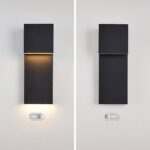 Modern LED Outdoor Wall Sconce 17W Integrated LED Outdoor Wall Mount,Anti Rust Textured Black Suit for Wet Locations and All Rooms,Easily Installed in Any Direction.Bulb Included.