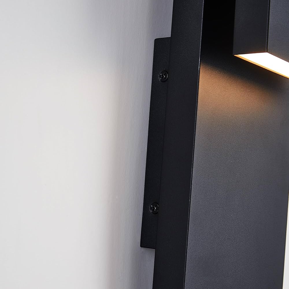 Modern LED Outdoor Wall Sconce 17W Integrated LED Outdoor Wall Mount,Anti Rust Textured Black Suit for Wet Locations and All Rooms,Easily Installed in Any Direction.Bulb Included.