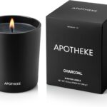 Apotheke Signature Scented Candles for Home, Charcoal – 10.5 oz – Soy Wax, Non Toxic, Large Jar Black – Luxury Candle Gifts for Women & Men – Cedarwood, Sandalwood, Oud, and Amber