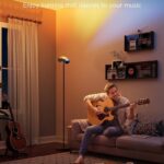 Govee Torchiere Floor Lamp with Matter, Alexa Compatible, RGBIC Warm Cool White Standing Lamp with 77 Scene Modes, Music Sync, 67″ Modern Floor Lamps for Living Room Bedroom, Black, 172 ft² Light Area