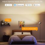 Govee Torchiere Floor Lamp with Matter, Alexa Compatible, RGBIC Warm Cool White Standing Lamp with 77 Scene Modes, Music Sync, 67″ Modern Floor Lamps for Living Room Bedroom, Black, 172 ft² Light Area