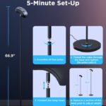 Govee Torchiere Floor Lamp with Matter, Alexa Compatible, RGBIC Warm Cool White Standing Lamp with 77 Scene Modes, Music Sync, 67″ Modern Floor Lamps for Living Room Bedroom, Black, 172 ft² Light Area