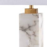 JONATHAN Y JYL6201A Elizabeth 27.5″ Alabaster LED Table Lamp Coastal Contemporary Bedside Desk Nightstand Lamp for Bedroom Living Room Office College Bookcase LED Bulb Included, White/Gold Leaf