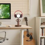 Cordless Table Lamp, Rechargeable Wooden Table Lamp with Touch Control & Adjustable Brightness, Cordless Decorative Bedside Lamp for Bedroom, Home Decor & Unique Gifts, Black Walnut