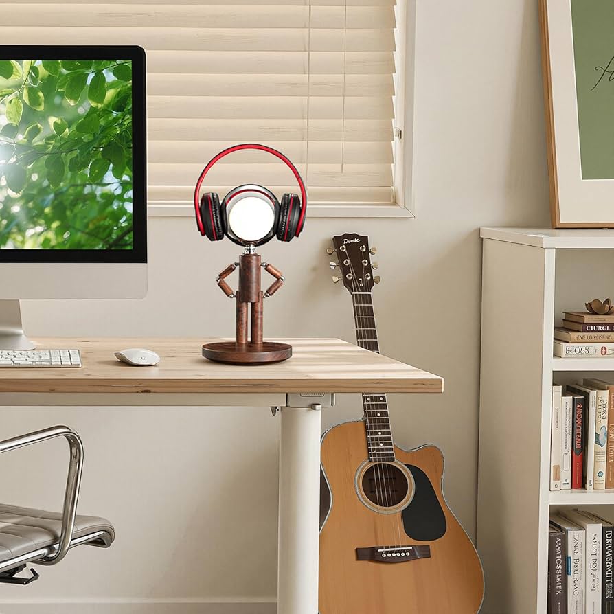 Cordless Table Lamp, Rechargeable Wooden Table Lamp with Touch Control & Adjustable Brightness, Cordless Decorative Bedside Lamp for Bedroom, Home Decor & Unique Gifts, Black Walnut