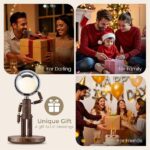 Cordless Table Lamp, Rechargeable Wooden Table Lamp with Touch Control & Adjustable Brightness, Cordless Decorative Bedside Lamp for Bedroom, Home Decor & Unique Gifts, Black Walnut