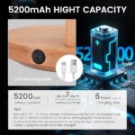 Pause Moon Lamp, Creative Wood LED Desk Lamp, Unique Decorative Lighting for Bedroom, Lamps for Night Stands, Rechargeable Cordless Lamp Office & Gift, Beech Wood