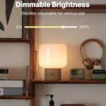 Halo Mushroom Lamp, 5W Cute Cordless Rechargeable Table Lamp with Glass Shade, 3 Color Temps LED Dimmable Ambient Lighting, Small Retro Touch Bedside Light for Bedroom Decor, Mustard Yellow