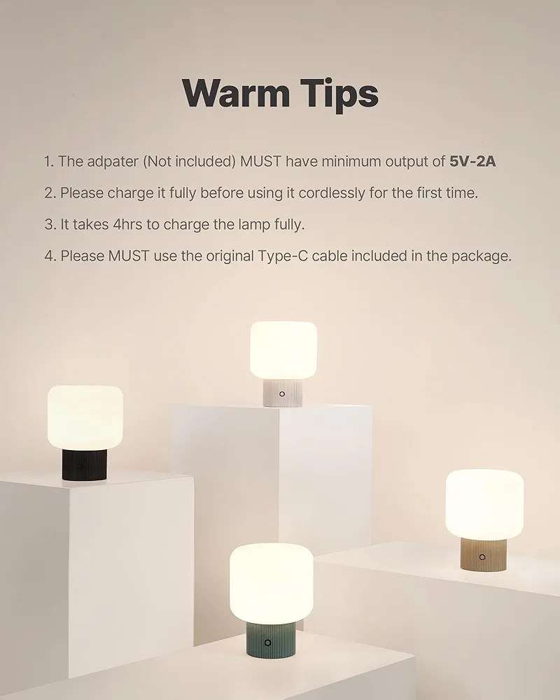 Halo Mushroom Lamp, 5W Cute Cordless Rechargeable Table Lamp with Glass Shade, 3 Color Temps LED Dimmable Ambient Lighting, Small Retro Touch Bedside Light for Bedroom Decor, Mustard Yellow