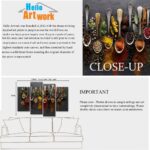iHAPPYWALL Kitchen Pictures Wall Decor 4 Pieces Couful Spice in Spoon Vintage Canvas Wall Art Food Photos Painting On Canvas Stretched Framed Home Decoration Gift Ready to Hang