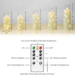 Flameless LED Candles with Timer 5 Pc Flickering Flameless Candles for Romantic Ambiance and Home Decoration Stable Acrylic Shell,with Embedded Star String，Battery Operated Candles（Ivory）