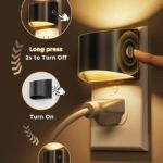 L LOHAS LED Night Lights Plug into Wall 2 Pack, Dusk to Dawn Sensor Nightlight, Brightness Adjustable, 3000K Soft White