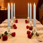 6 Pack Flameless Candles with Diamond Base Light – Hexagon Glass Holder, Remote Timer & Dimmer | Safe LED for Thanksgiving/Xmas Decor, Wedding Centerpiece (Crystallized-Brilliant, 6 Pack)