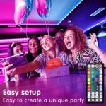 Tenmiro Led Lights for Bedroom 100ft (2 Rolls of 50ft) Music Sync Color Changing Strip Lights with Remote and App Control RGB Strip, for Room Home Party Decoration