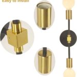 2 Lights Bathroom Wall Sconce Vanity Modern Industrial Wall Lamp Pole Wall Mount Lighting Fixture（Gold/Black Color）