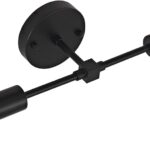 2-Lights Matte Black Bathroom Vanity Wall Sconce Modern Industrial Wall Lamp Pole Wall Mount Lighting Fixture（Black Color）