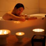 Blueme Renew Candle | Ivy & Rose | 6 Wick – Refillable Wellness Candle with Essential Oils, Hand Finished & Poured Soy Wax Blend Ceramic Vessel, Natural Cotton Wicks | Giant 45 oz